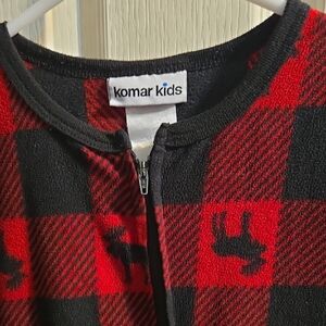 Komar Kids Red and Black Checkered Moose One 9/10 Pieces PJs
